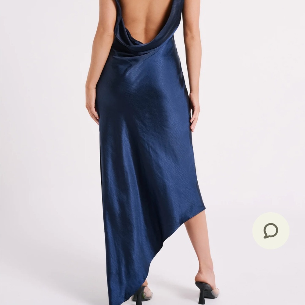 Meshki Navy Blue Backless Dress